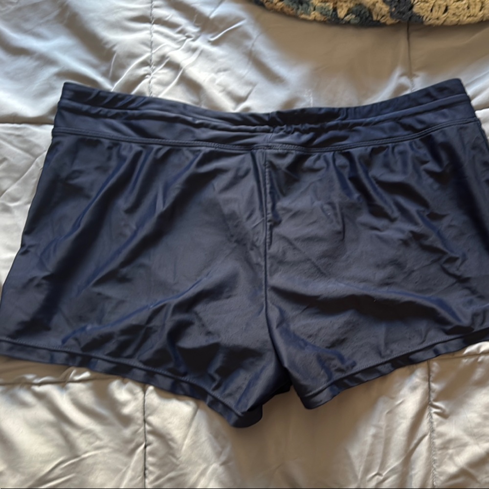 Reebok Blue Athletic Swim Shorts Elastic Waistband Lightweight